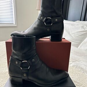 Used Saint Laurent Black Wyatt Harness Boots